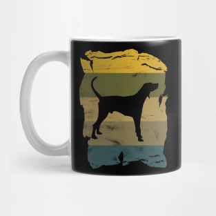 American English Coonhound Distressed Vintage Retro Silhouette Mug